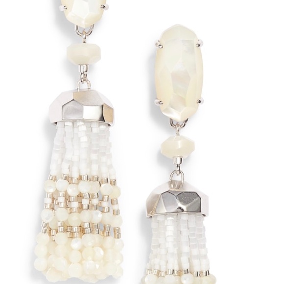 NWT Kendra Scott RARE & Retired Dove Earrings Pearl & Silver Perfect & GORGEOUS - Picture 6 of 7